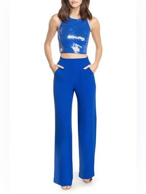 Dress the Population Ashton Sequin Two-Piece Set | Electric Blue | Size XL